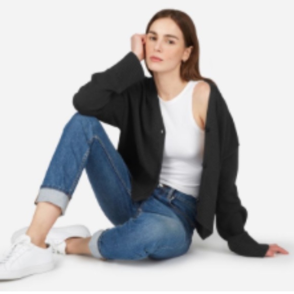 Everlane The Soft Cotton Square Cardigan Size M - Picture 2 of 5